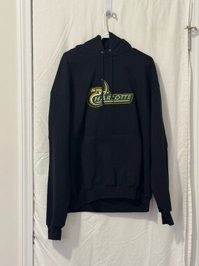 Champion Black Hoodie with Green and Gold Charlotte Logo